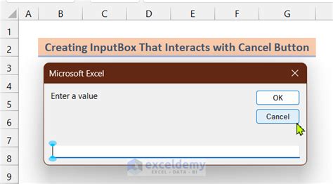excel vba inputbox cancel.